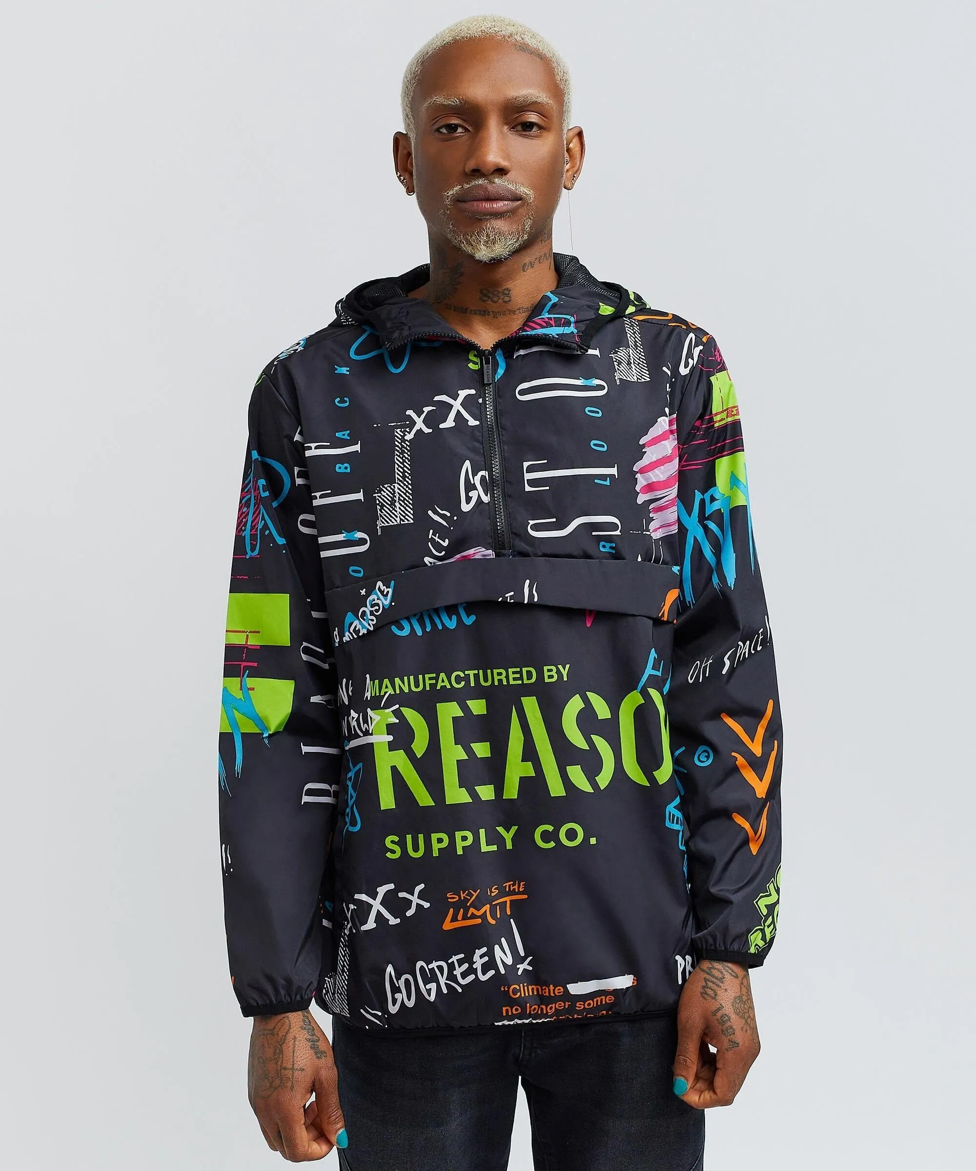 Space Graffiti Half-Zip Anorak