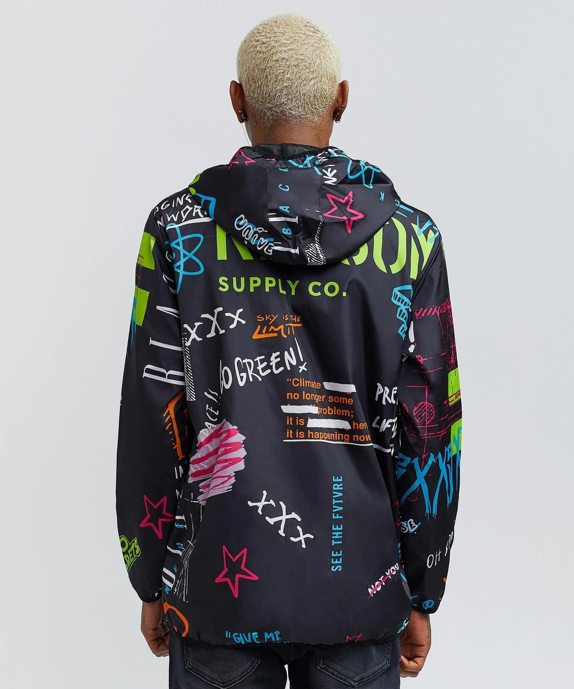 Space Graffiti Half-Zip Anorak