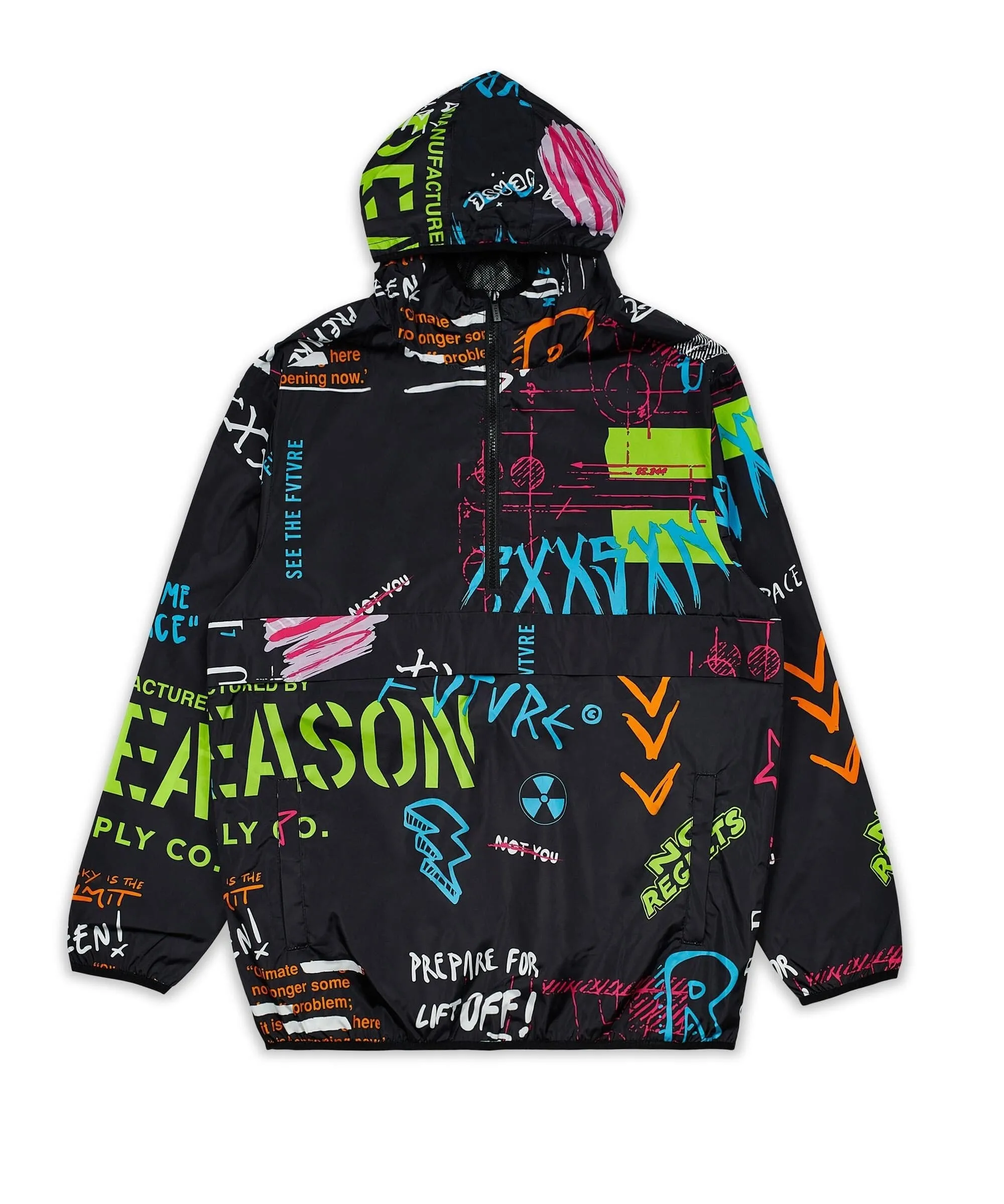 Space Graffiti Half-Zip Anorak