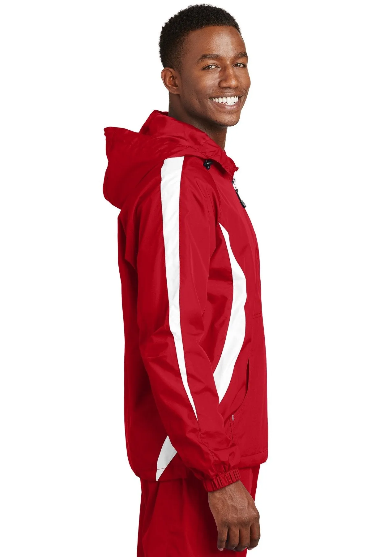 Sport-Tek Colorblock Raglan Anorak JST63 True Red/White