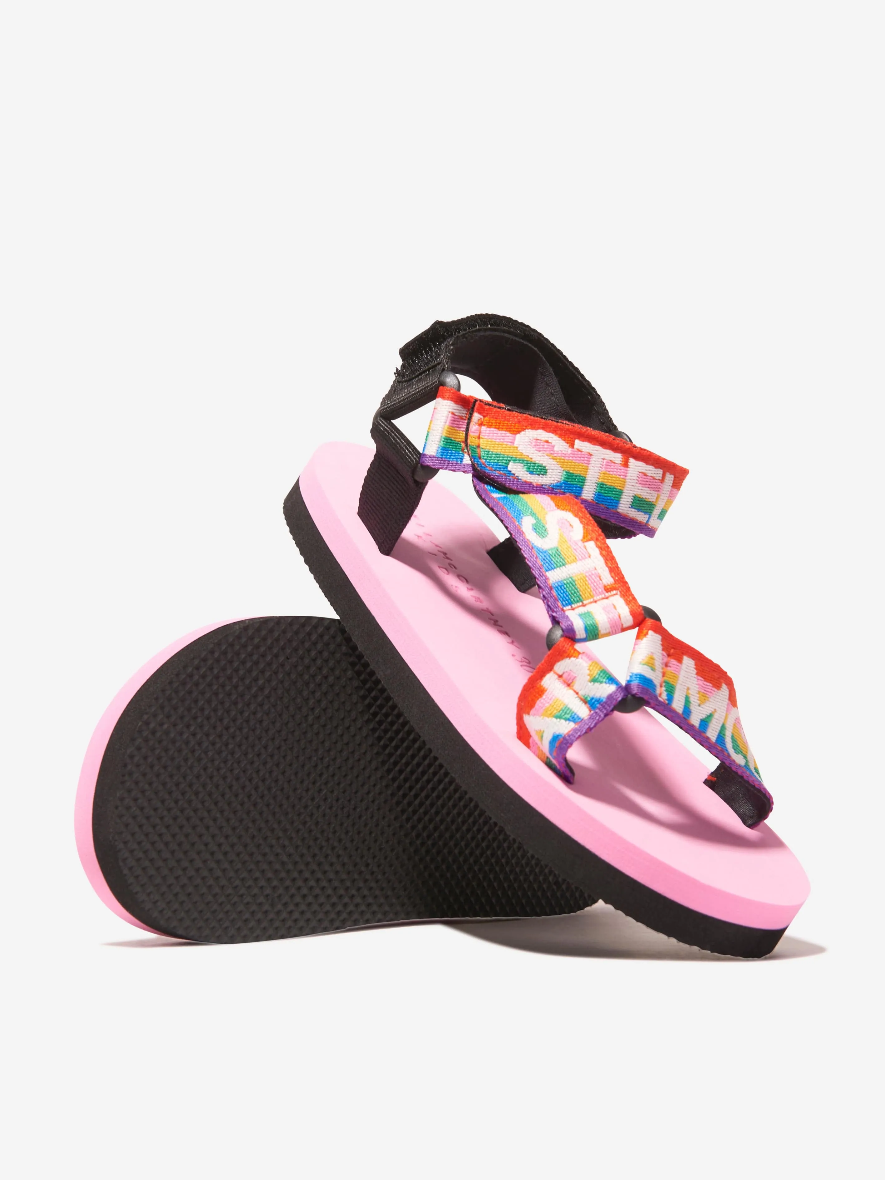 Stella McCartney Girls Logo Strap Sandals in Multicolour