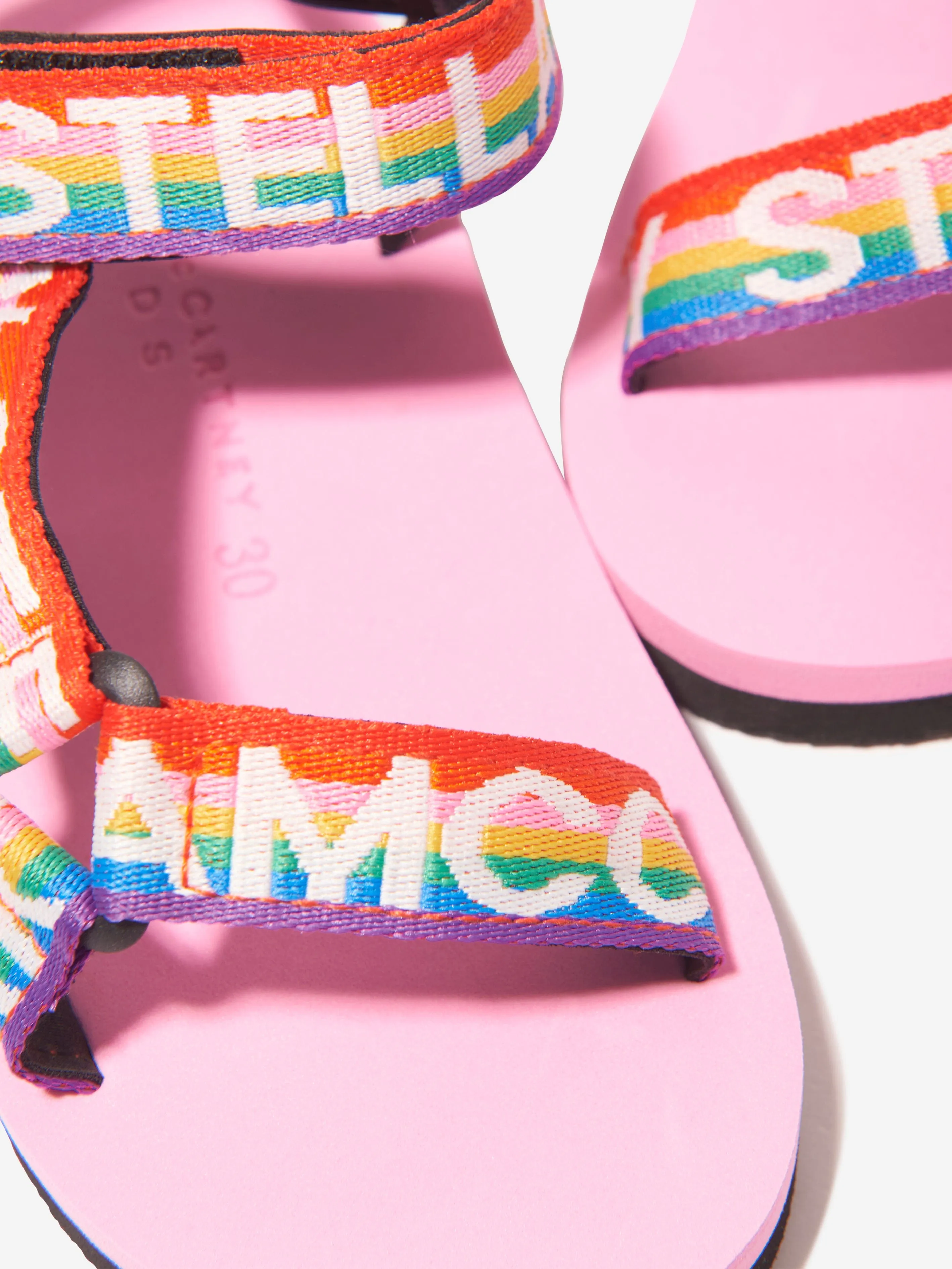 Stella McCartney Girls Logo Strap Sandals in Multicolour