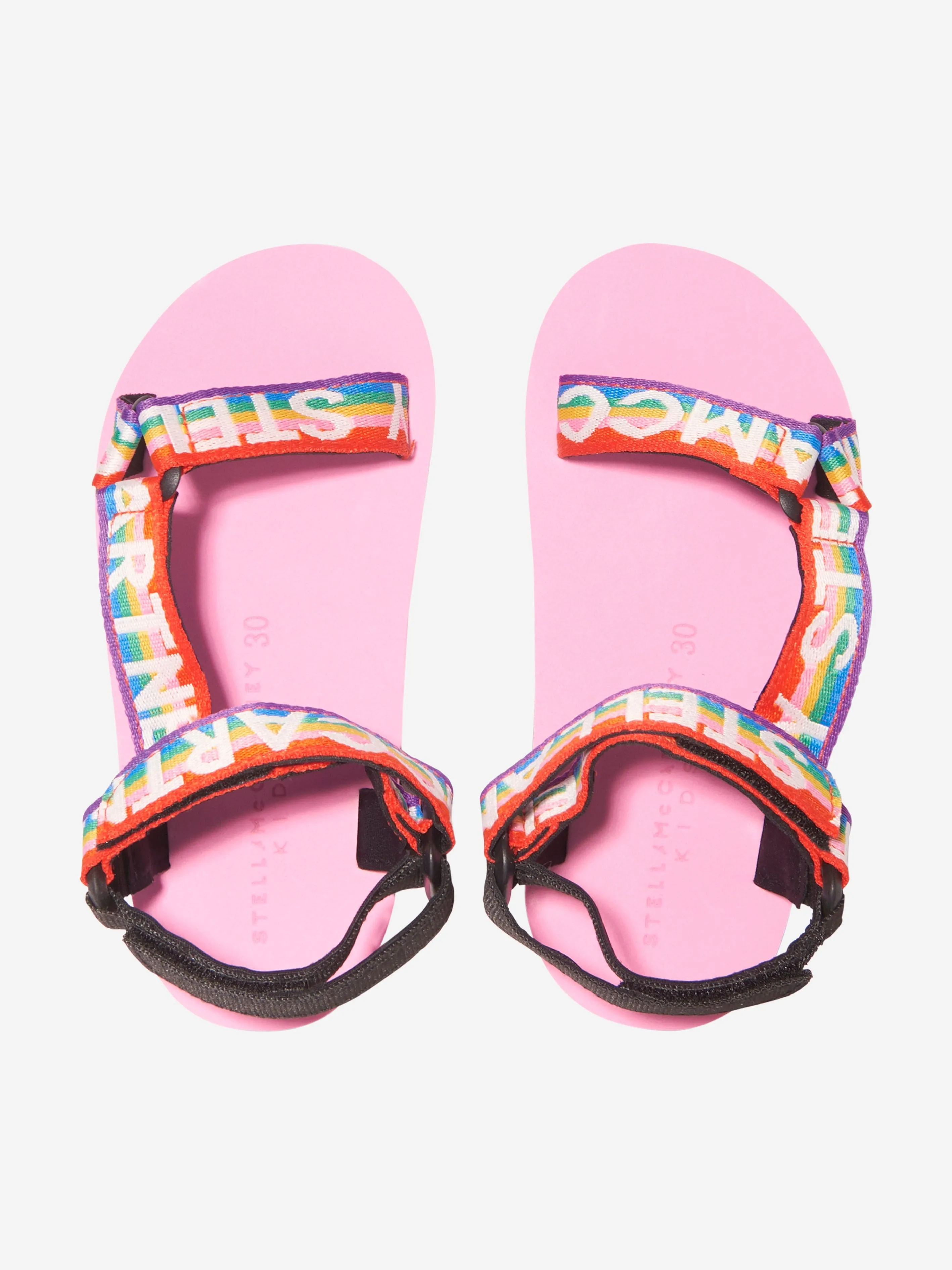 Stella McCartney Girls Logo Strap Sandals in Multicolour