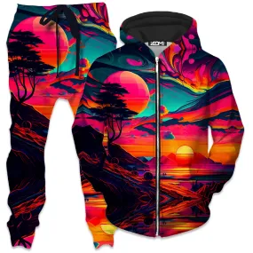 Sunset Melt Zip-Up Hoodie and Joggers Combo