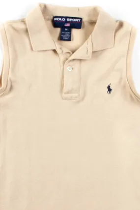 Tan Sleeveless Polo Shirt