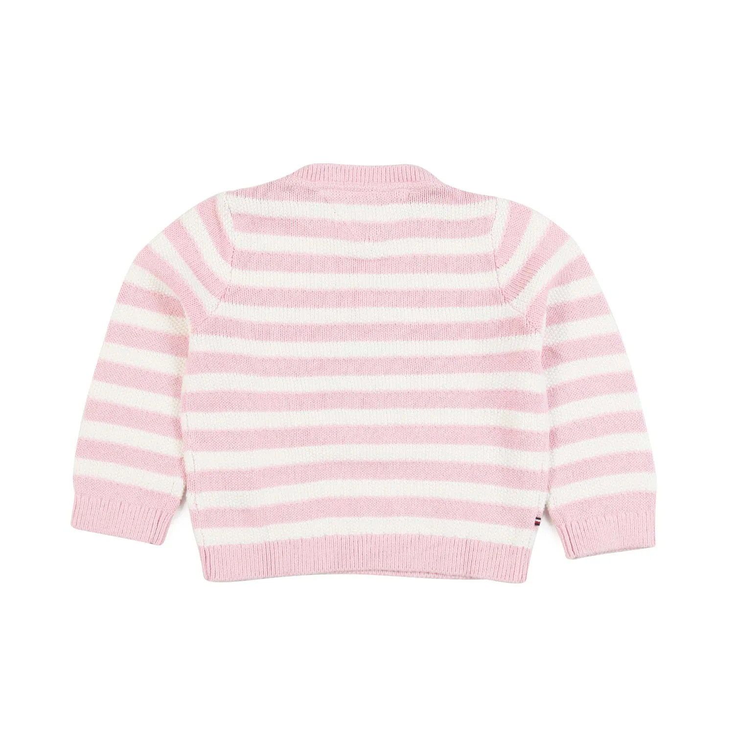 Tommy Hilfiger Cream And Pink Striped Pullover For Baby Girl