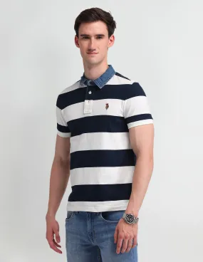 U.S. Polo Assn. Denim Co. Horizontal Striped Slim Fit Polo Shirt