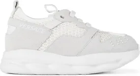 Versace Kids White & Grey Chain Reaction 2 Sneakers