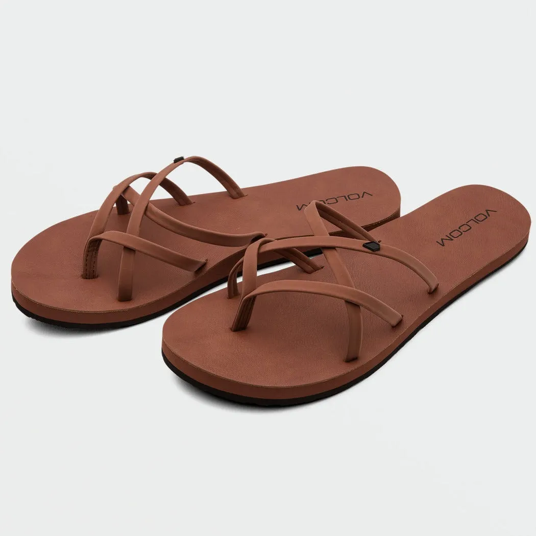 Volcom New School II Women's Sandals - Dark Clay