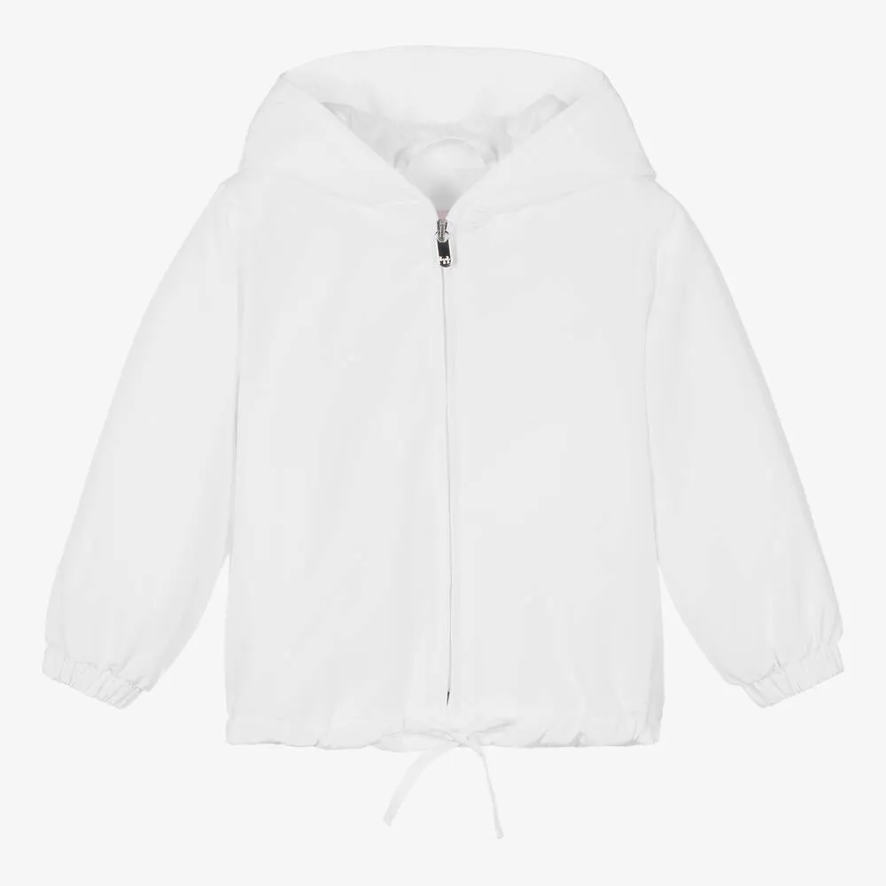 White Hooded Windbreaker