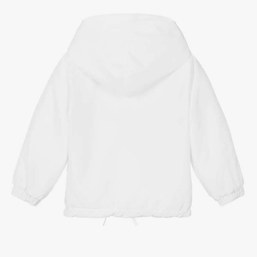 White Hooded Windbreaker