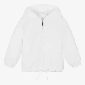 White Hooded Windbreaker