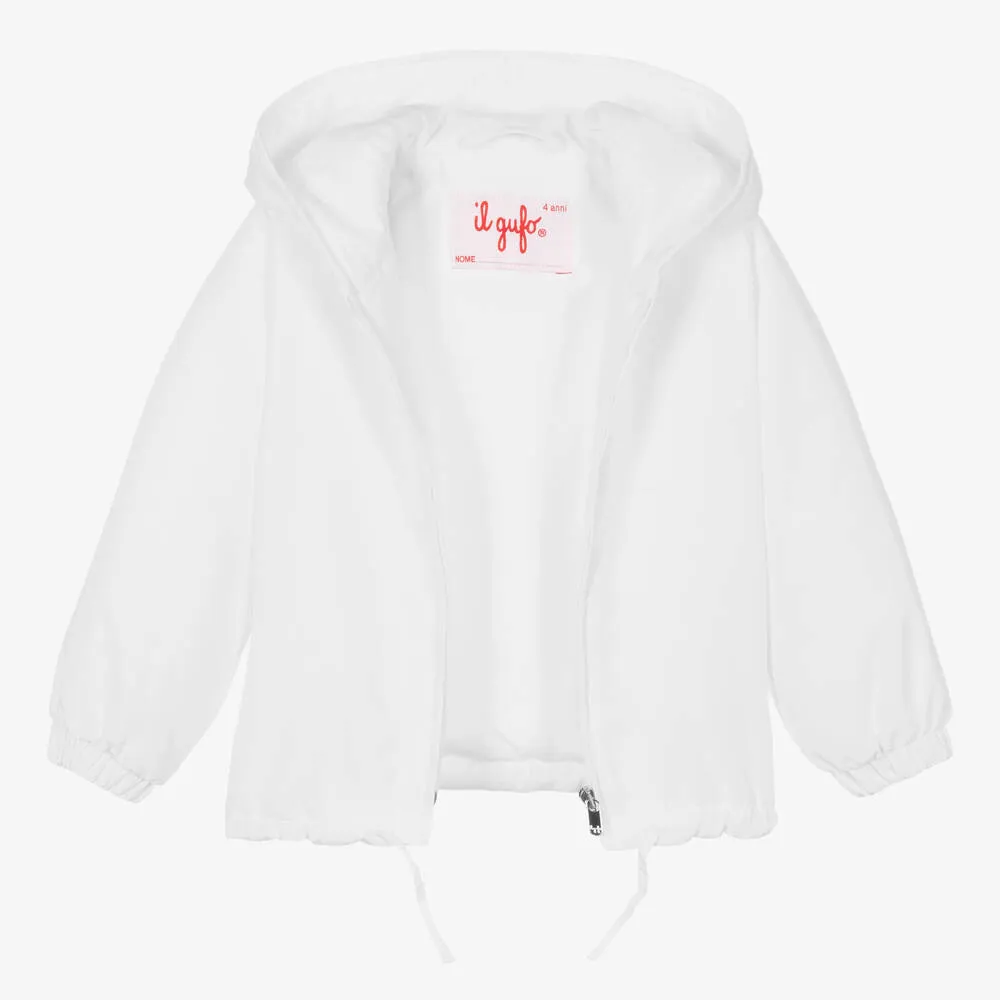 White Hooded Windbreaker