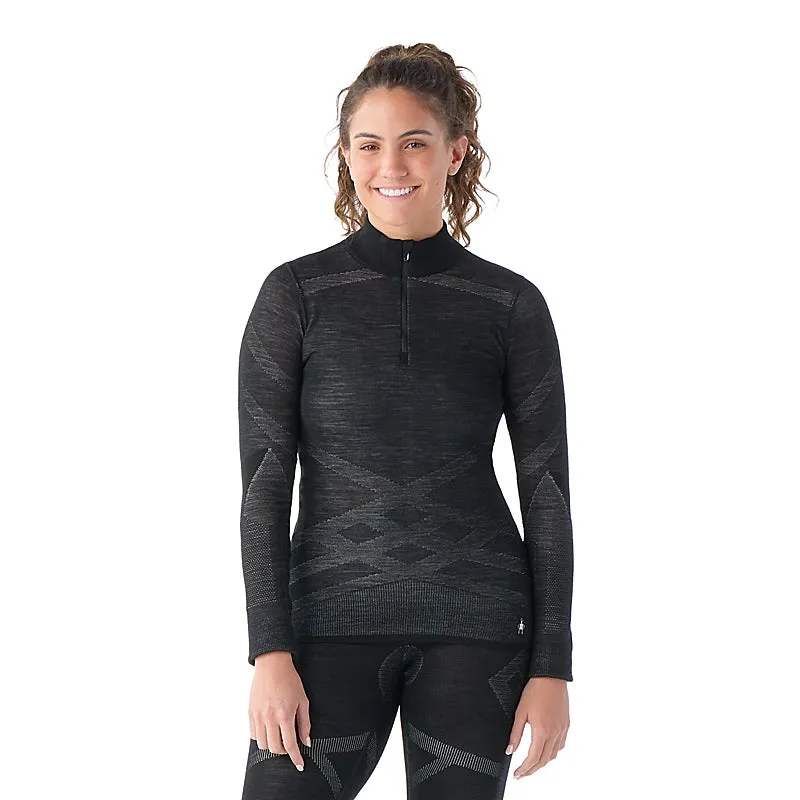 Women's Intraknit Thermal Merino Base Layer 1/4 Zip (960 - Black-White)