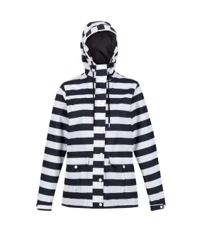 Womens/ladies bayarma striped lightweight waterproof jacket navy/white Regatta