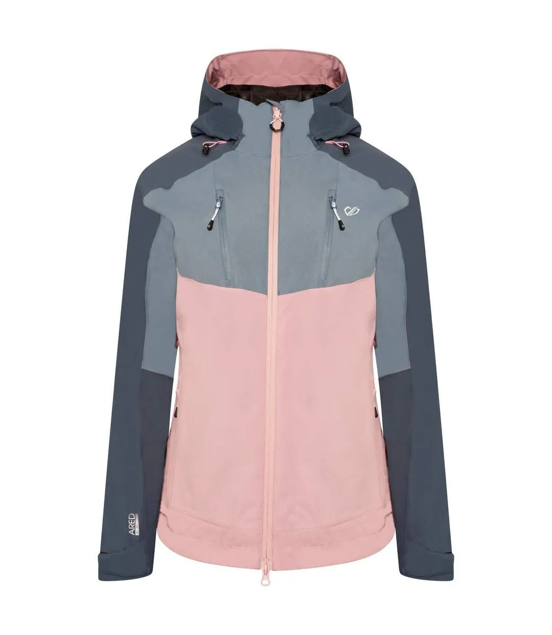 Womens/ladies diverse ii waterproof jacket powder pink/bluestone Dare 2B