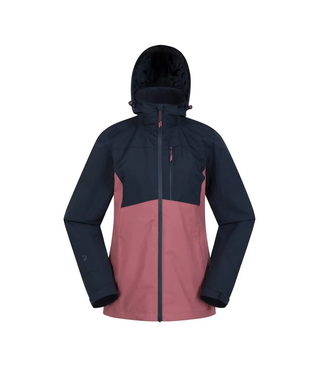 Womens/ladies rainforest ii extreme colour block waterproof jacket navy Mountain Warehouse