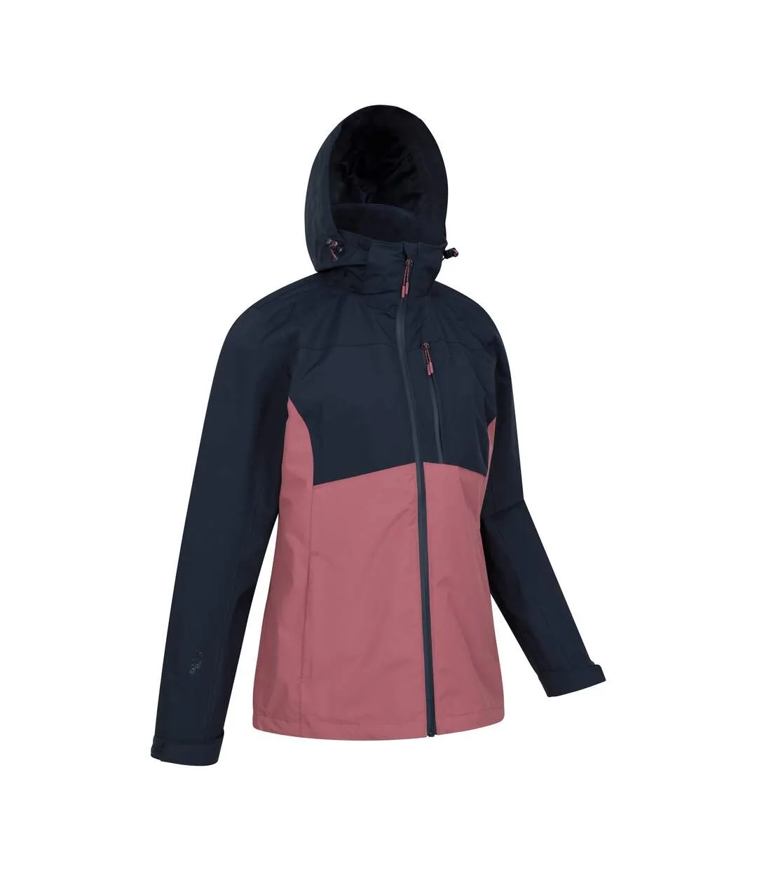 Womens/ladies rainforest ii extreme colour block waterproof jacket navy Mountain Warehouse