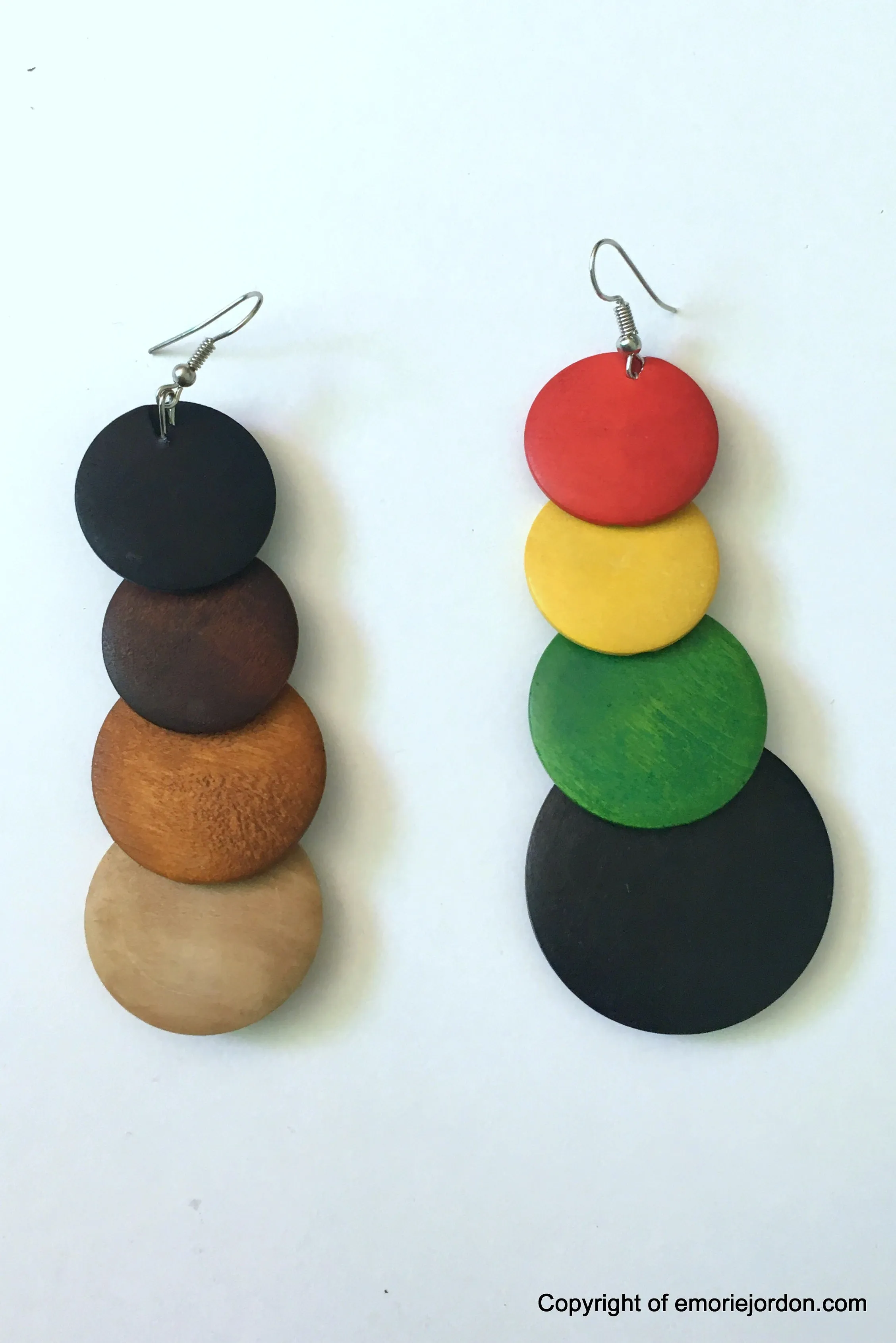 Wooden Medallion Layer Earrings