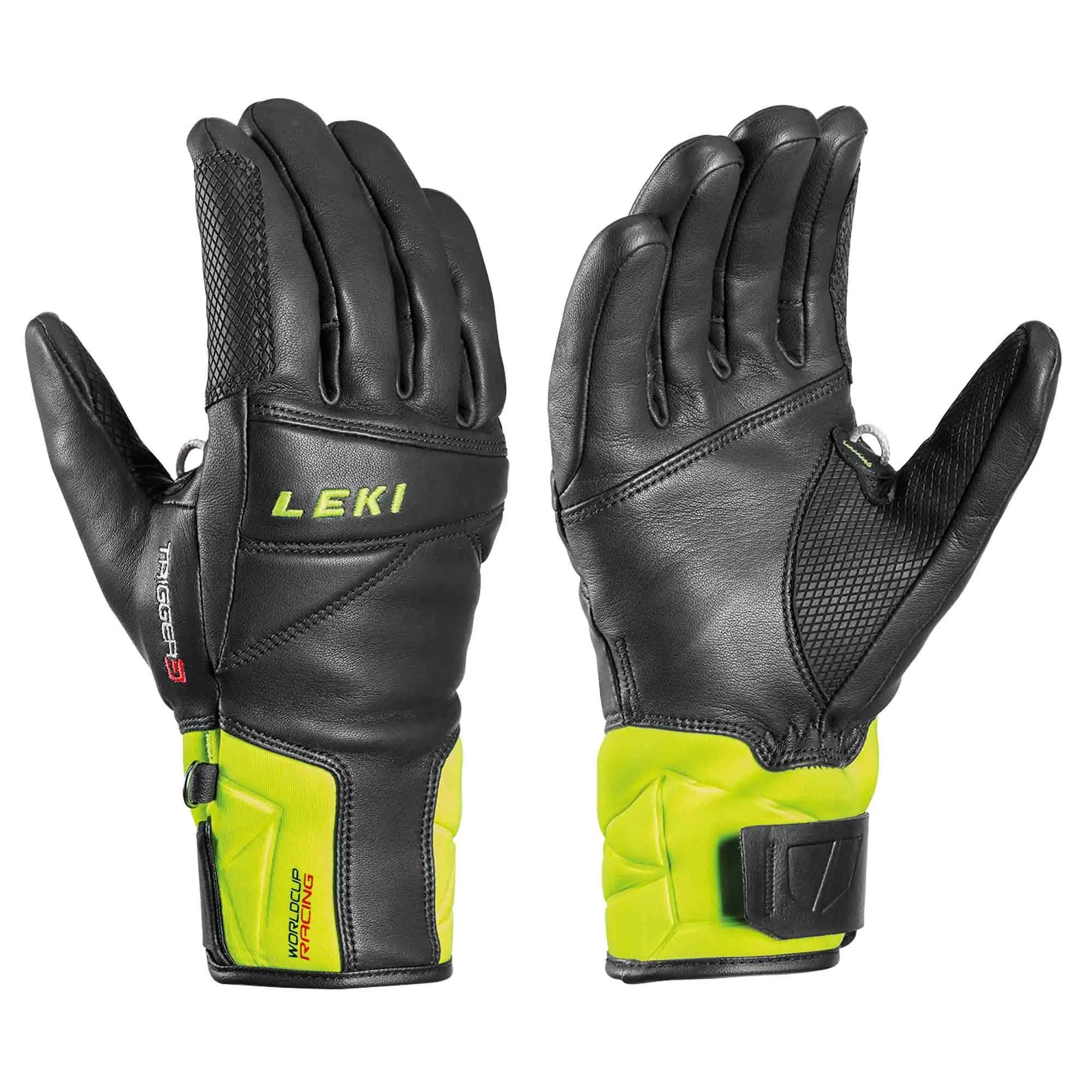 World Cup Race Speed 3D Ski Gloves - Black/Ice Lemon