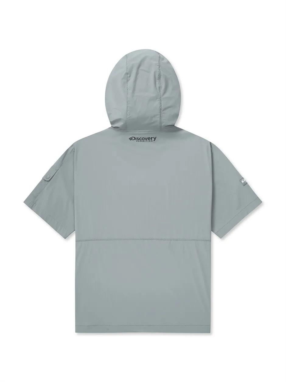 Woven Hooded Anorak Grey